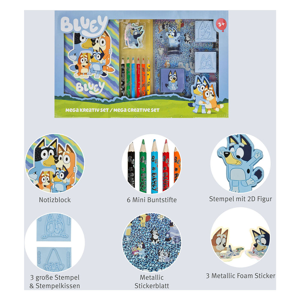 Undercover mega kleur en stempel set bluey