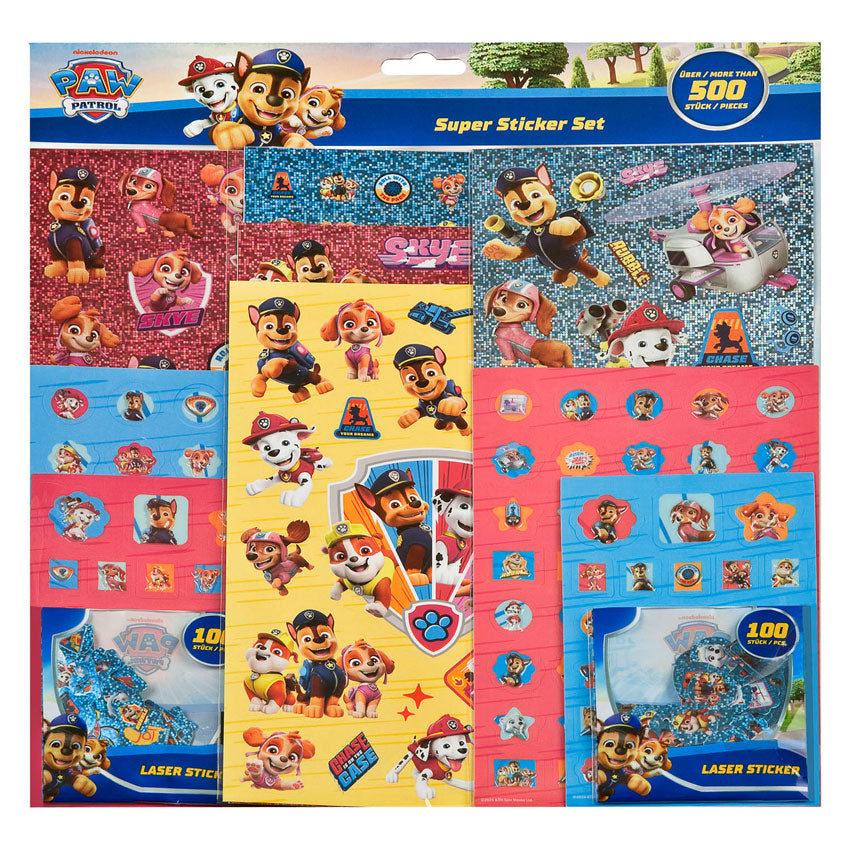 Undercover super stickerset paw patrol - 500st.