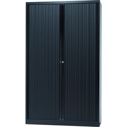 Roldeurkast gelast hoog bisley staal kunststof 120 x 45 x 198 cm zwart