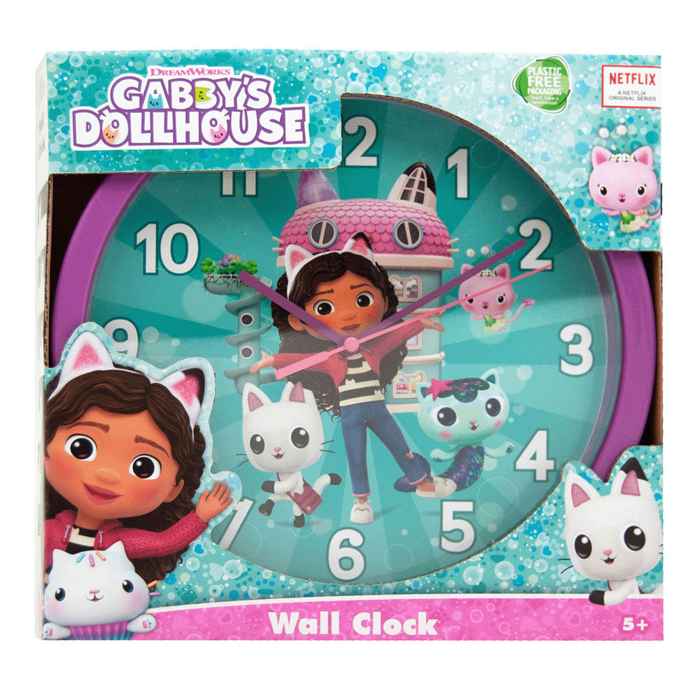 Speelgoedland gabby's poppenhuis wandklok