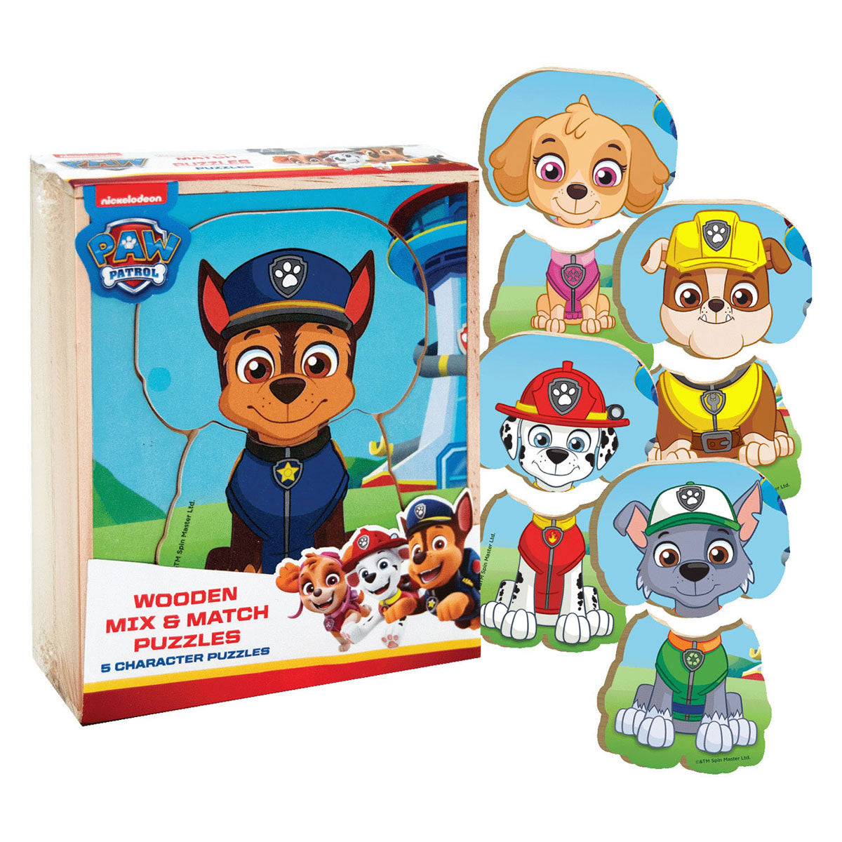 Paw Patrol houten matchpuzzel, 10st.