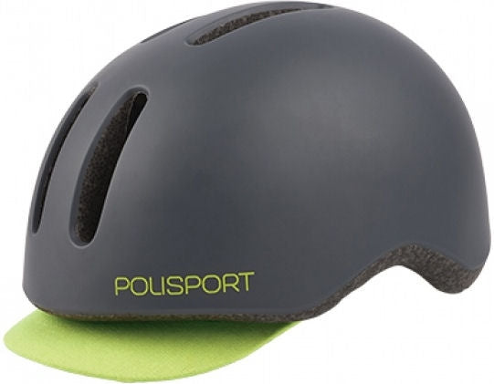 Casque de vélo Polisport Commuter M (54-58cm) - gris foncé mat jaune fluo