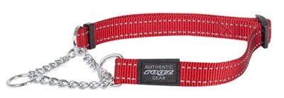 Rogz voor honden fanbelt halfslip halsband rood