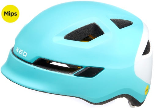 Fietshelm KED Pop Mips - klein (48-52 cm) - ijsblauw wit