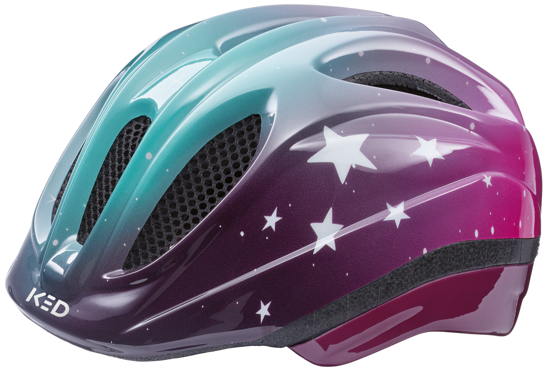 Fietshelm KED Meggy II Trend M (52-58 cm) - sterren roze aqua glanzend