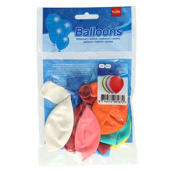 Folat bv coloured balloons - 10 balloons