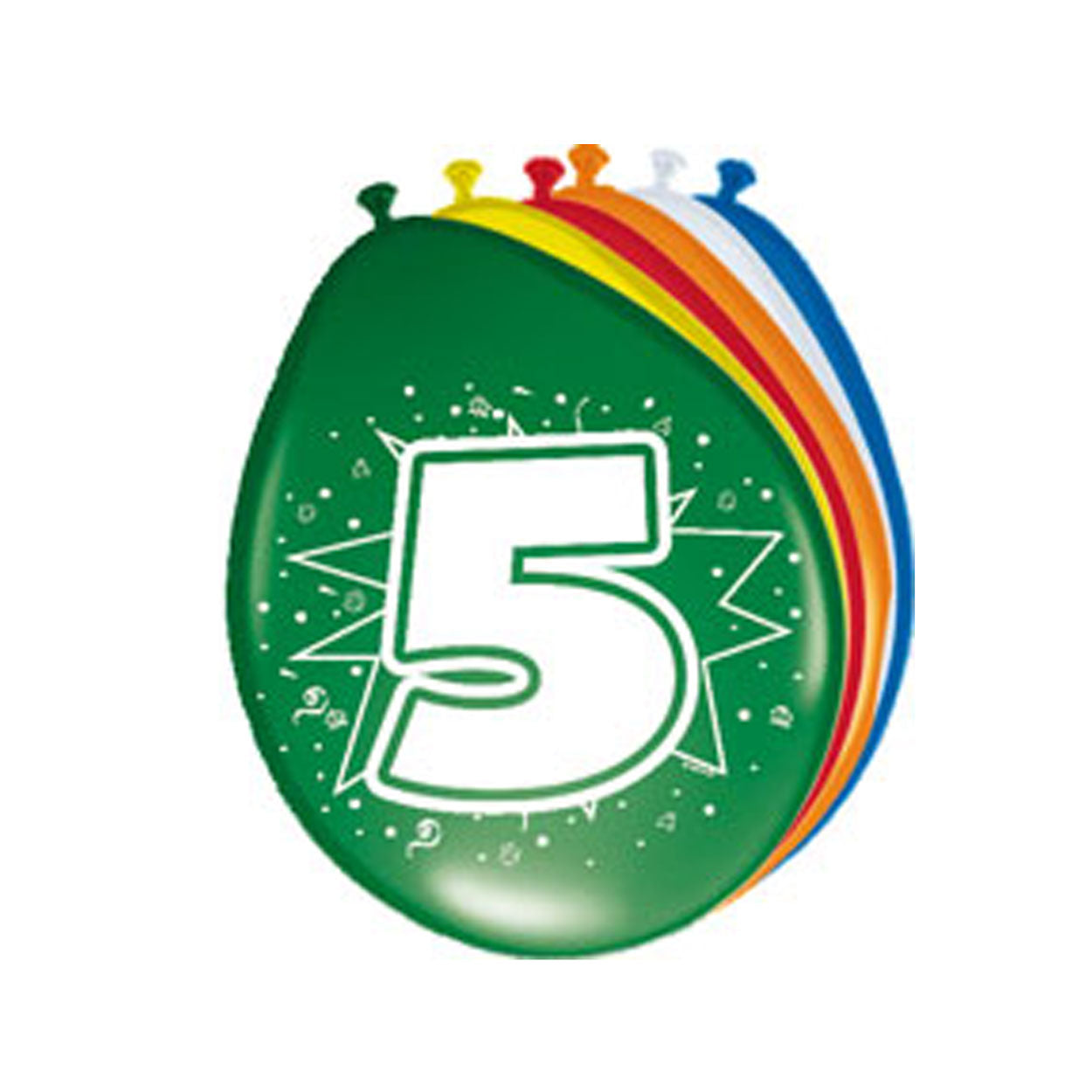 Folat bv cijferballonnen 5 jaar, 8st.