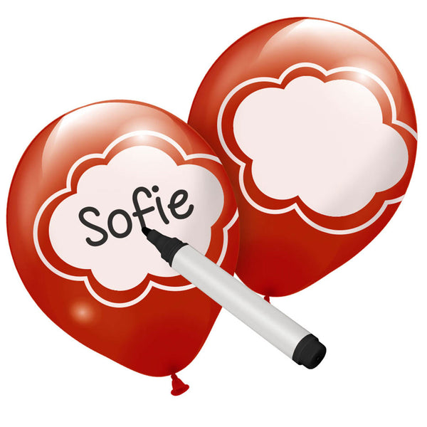 Folat Ltd. writable balloons colored, 6 pcs.