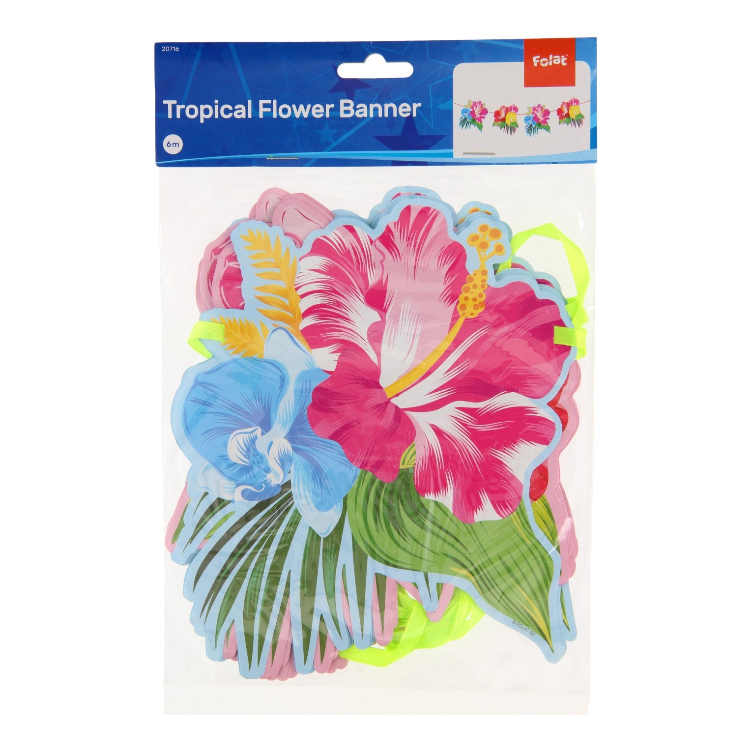 Folat bv slinger tropische bloemen, 6mtr.