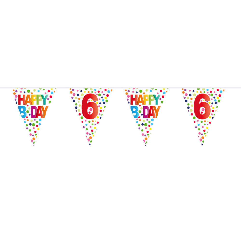 Folat bv vlaggenlijn confetti 6 jaar, 10mtr.