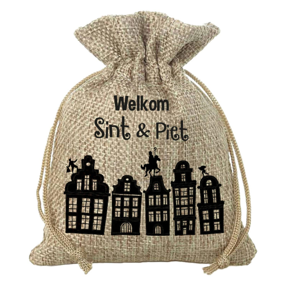 Folat bv jute cadeauzakje - welkom sint piet