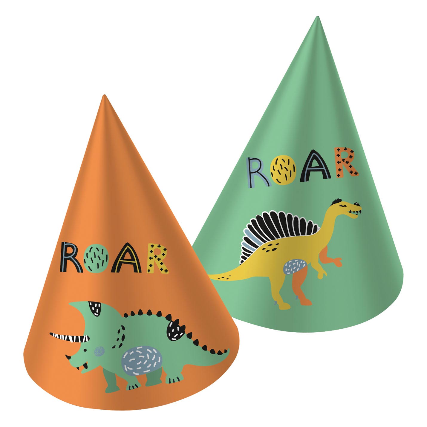 Folat bv papieren feesthoedjes dino roars, 6st.