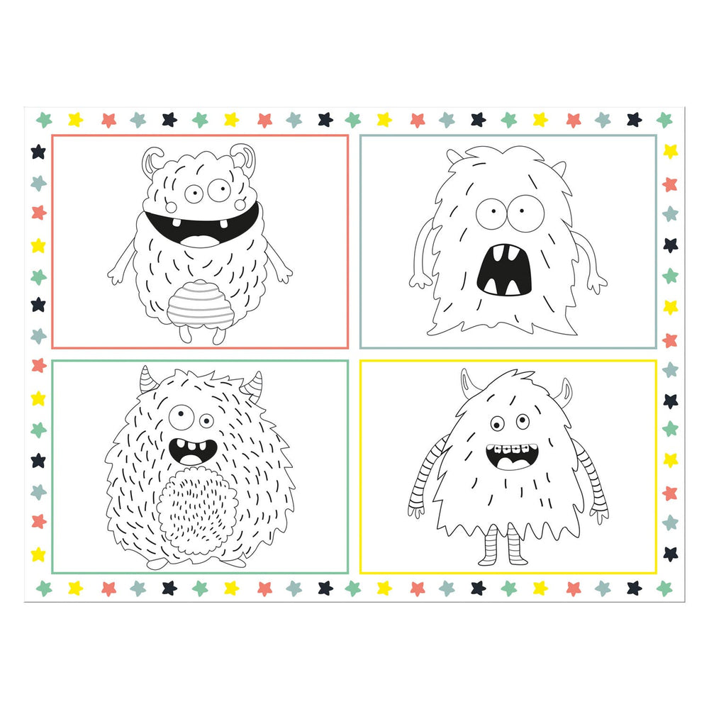 Folat bv kleurplaat placemat monster bash, 6st.