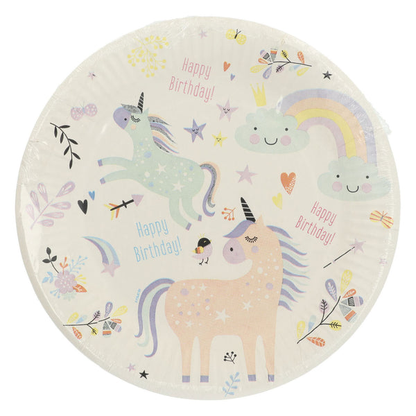Folat BV plates unicorns rainbows, 8pc.