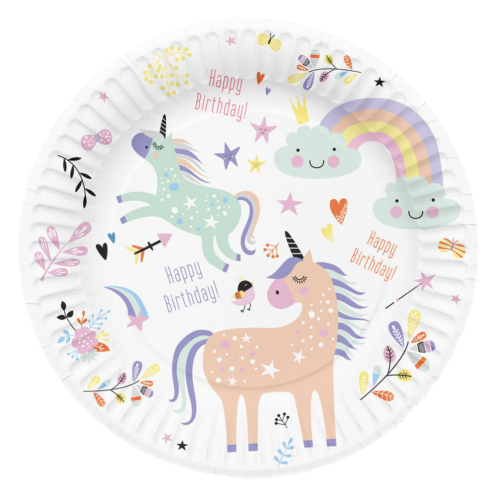 Folat bv borden unicorns rainbows, 8st.