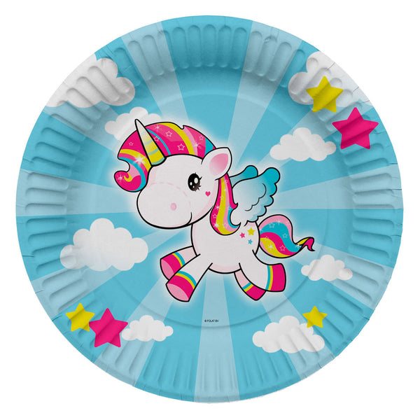 Folat Unicorn Plates, 8-count.
