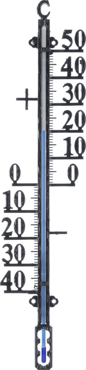 Nature - profielthermometer - voor binnen en buiten - metaal - zwart