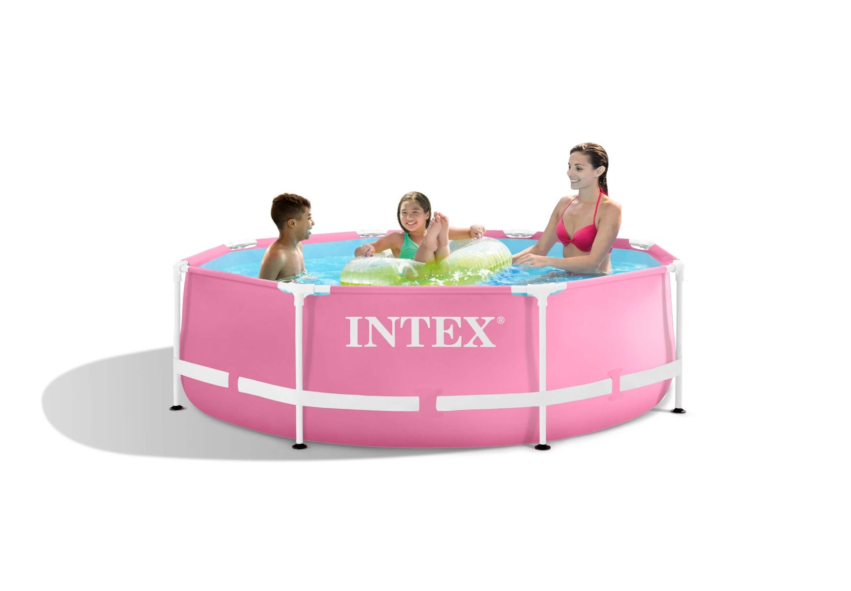 Intex roze metalen frame zwembad 244 x 76 cm
