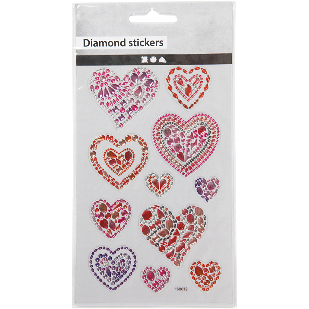 Creative company diamantstickers harten, 1 vel