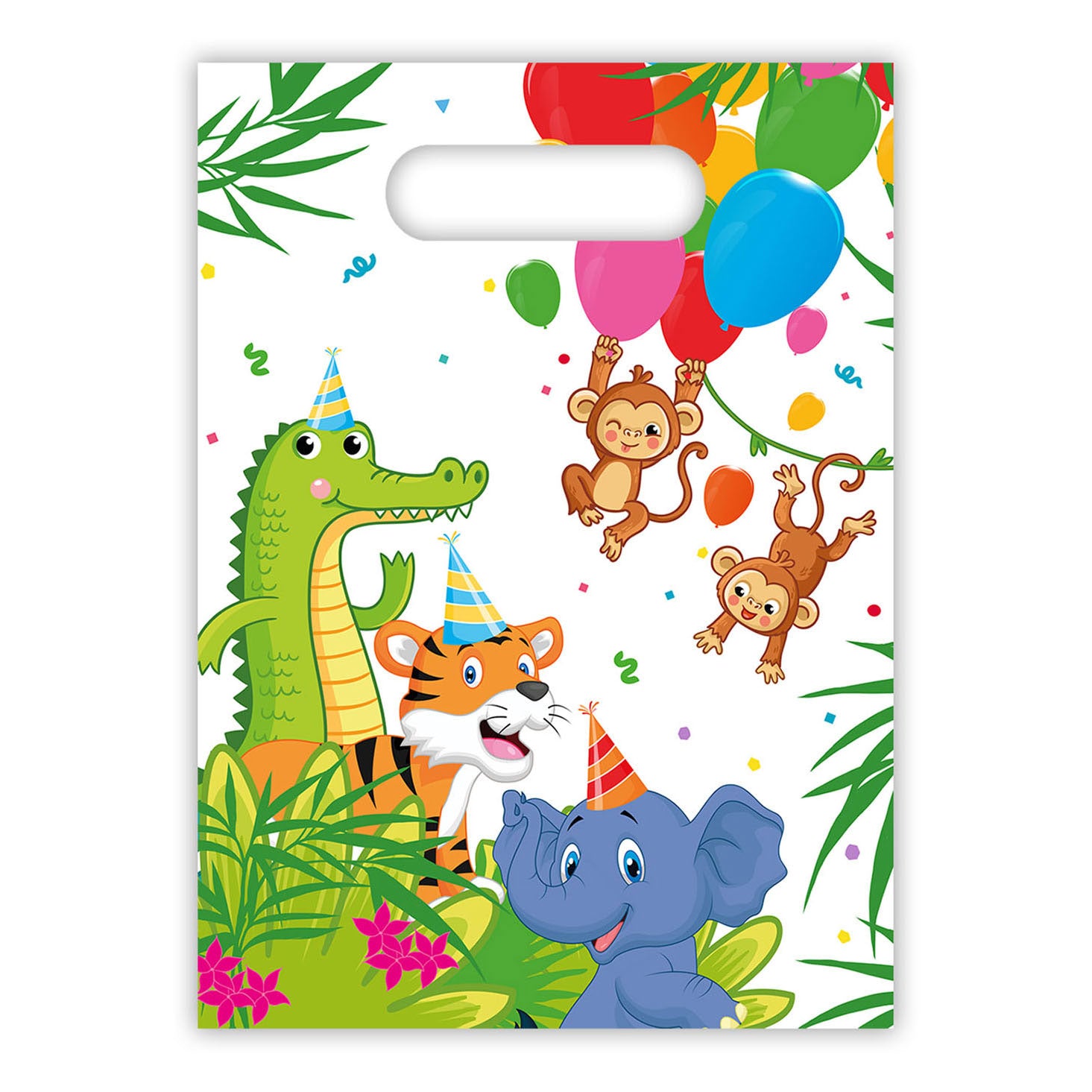 Globoszakjes jungle ballonnen, 6st.