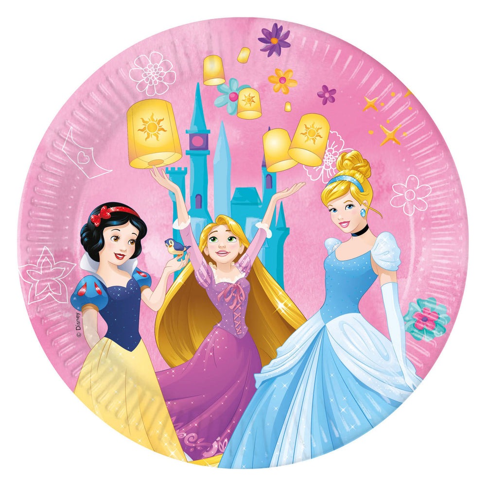 Globos papieren bordjes fsc disney princess live your story, 8st.