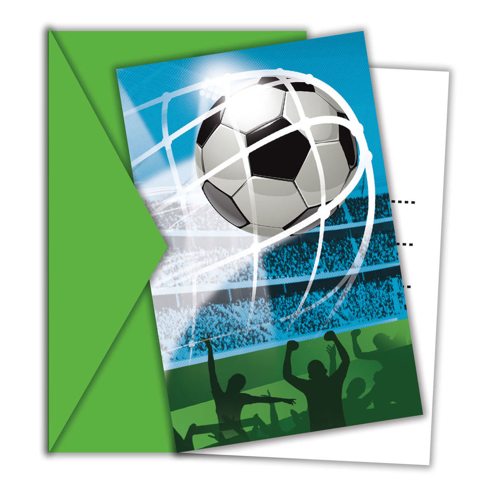 Globos uitnodigingen en enveloppen fsc voetbal fans, 6st,