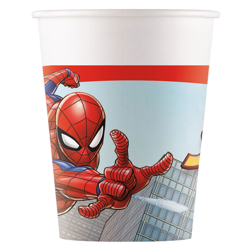 Globos papieren bekers fsc spider-man crime fight, 8st.