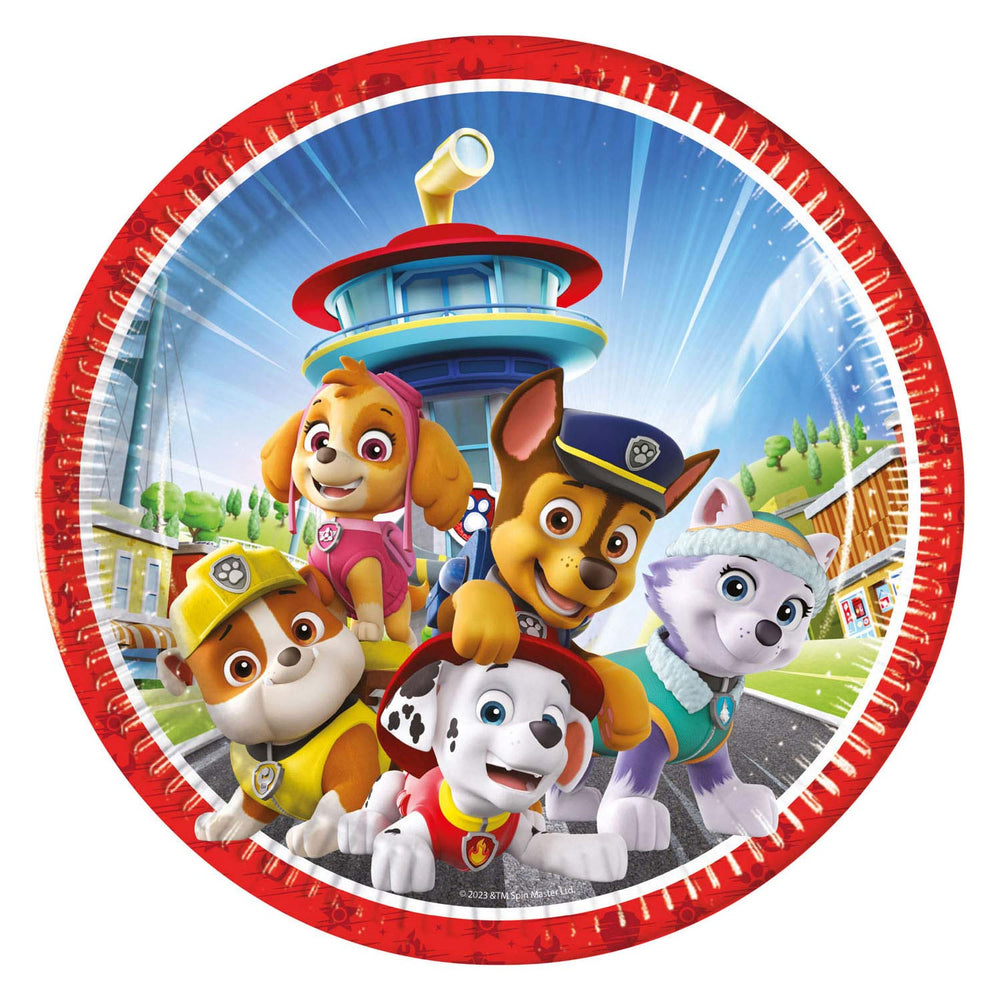 Globos papieren bordjes fsc paw patrol rescue heroes, 8st.