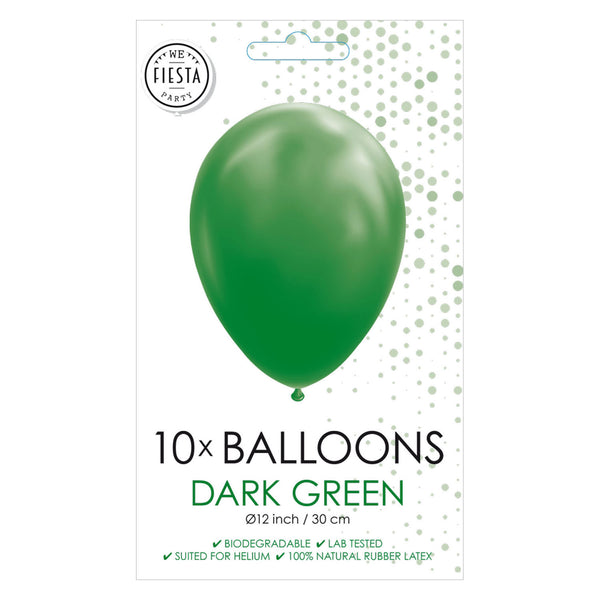 Globos dark green balloons 30cm, 10 pcs.