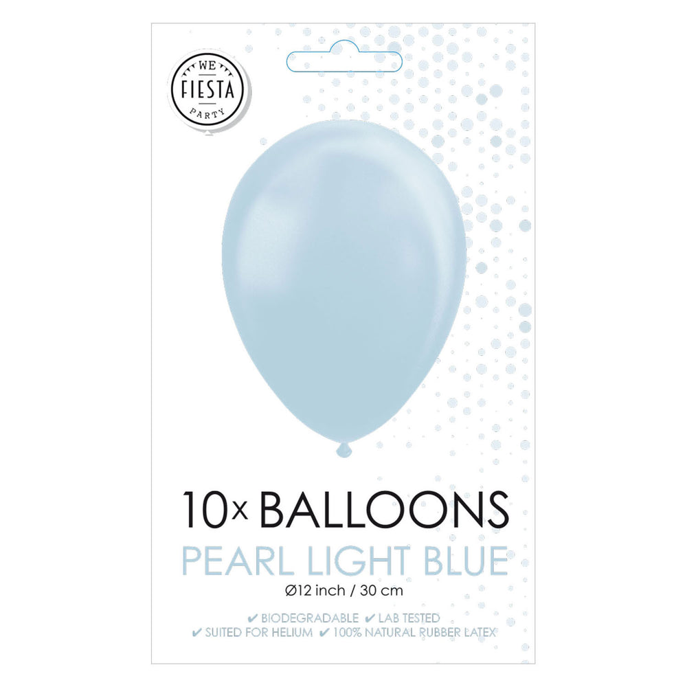 Globos ballonnen parel lichtblauw 30cm, 10st.