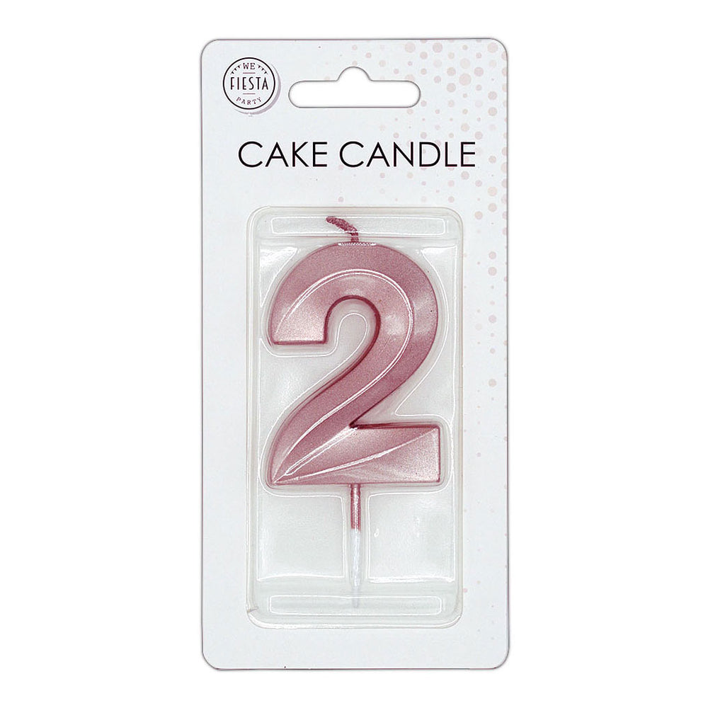 Globos taartkaars 6cmmetallic rose goud no. 2