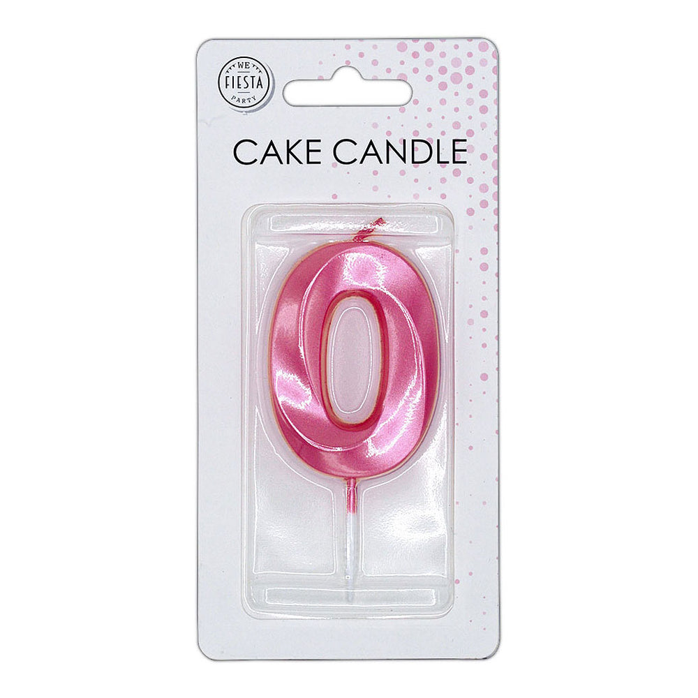 Globos taartkaars 6cm metallic licht roze no. 0