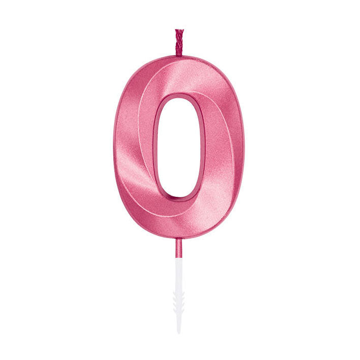 Globos taartkaars 6cm metallic licht roze no. 0