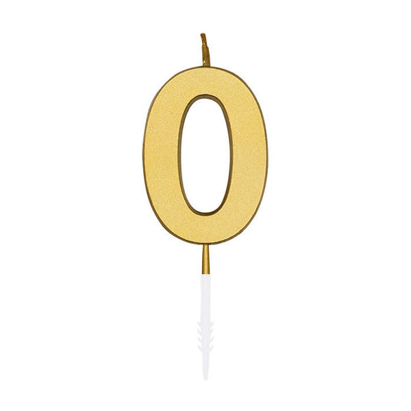 Globos taartkaars 4,5cm metallic goud no. 0