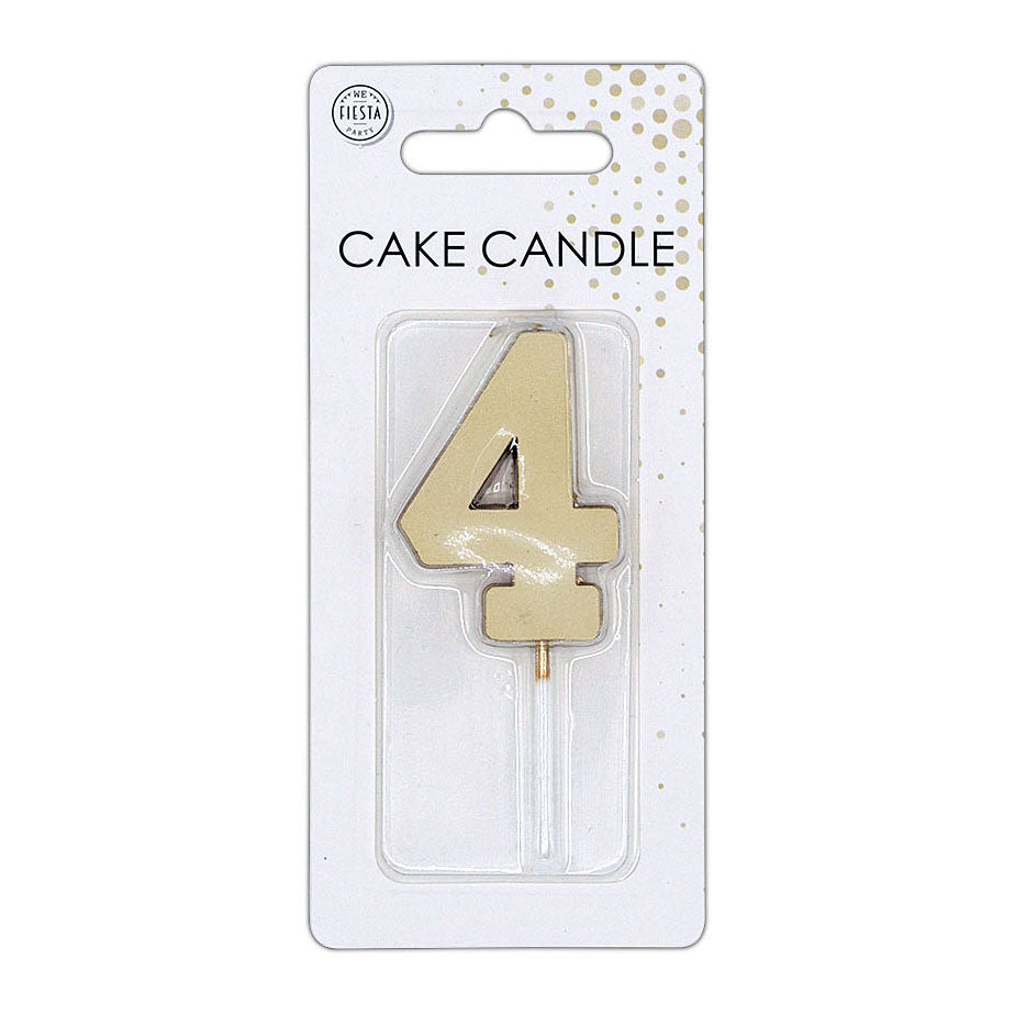 Globos taartkaars 4,5cm metallic goud no. 4