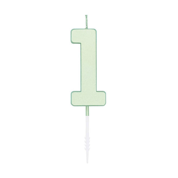Globos taartkaars 4,5cm pastel mint no. 1