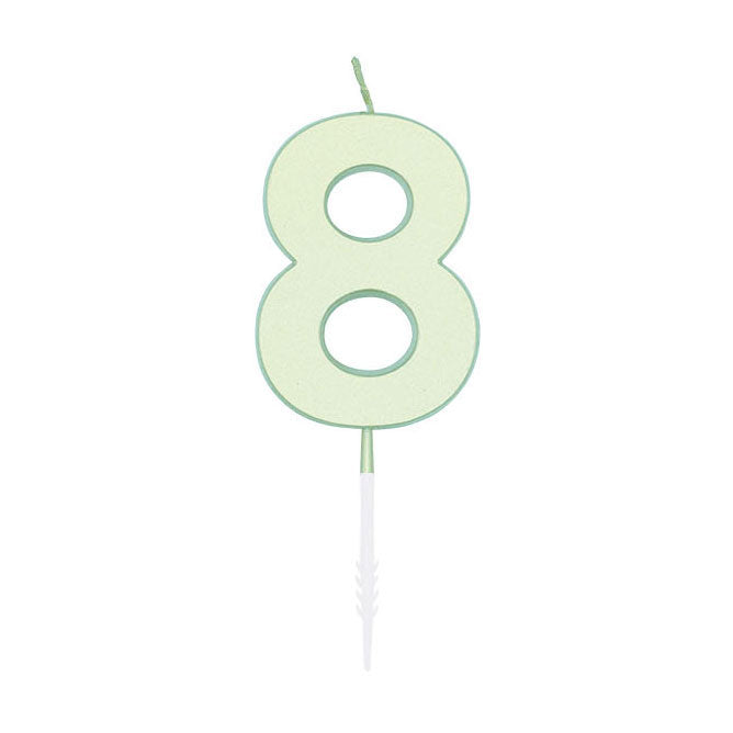 Globos taartkaars 4,5cm pastel mint no. 8