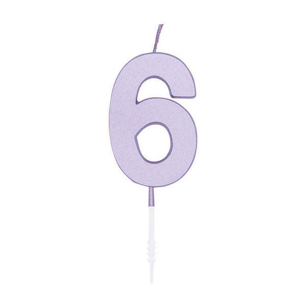 Globos taartkaars 4,5cm pastel lila no. 6