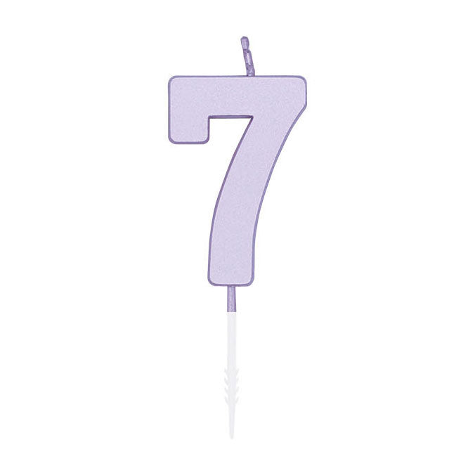 Globos taartkaars 4,5cm pastel lila no. 7
