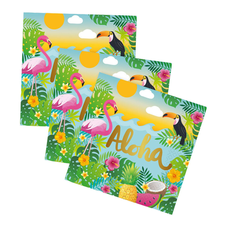Globos papieren servetten 33x33cm aloha - 20st.
