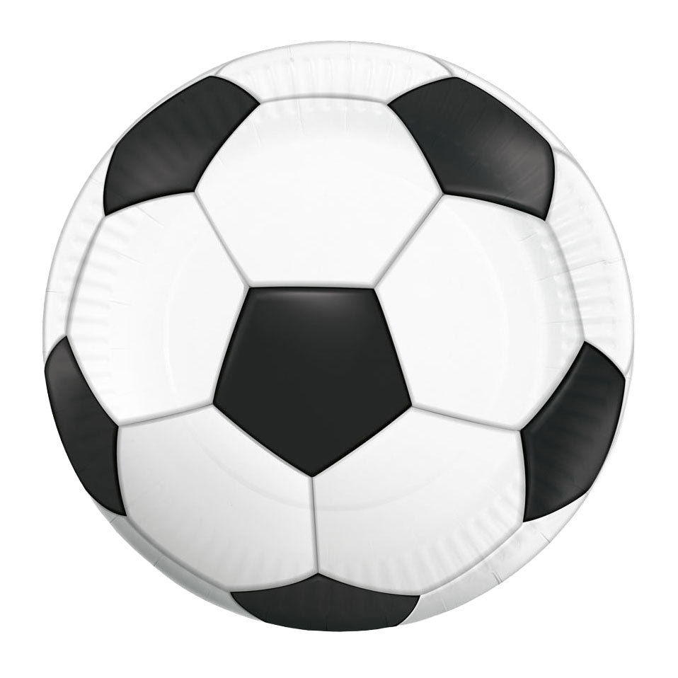 Globos papieren borden 23cm voetbal - 8st.