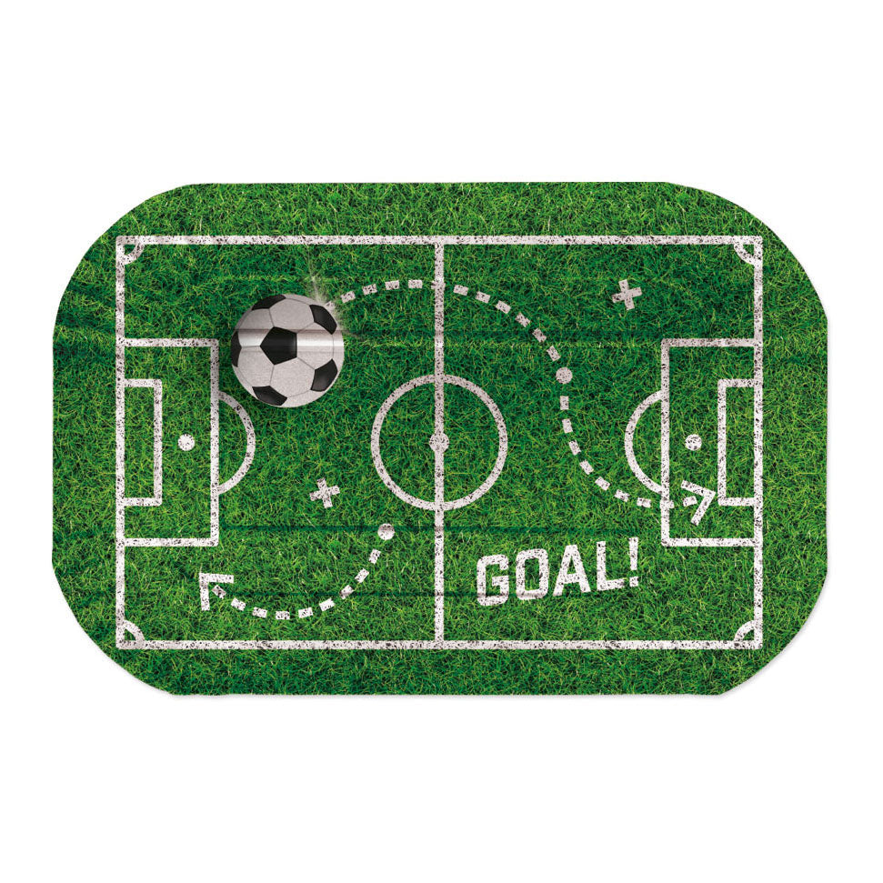 Globos papieren serveerschalen 30x20cm voetbal - 2st.