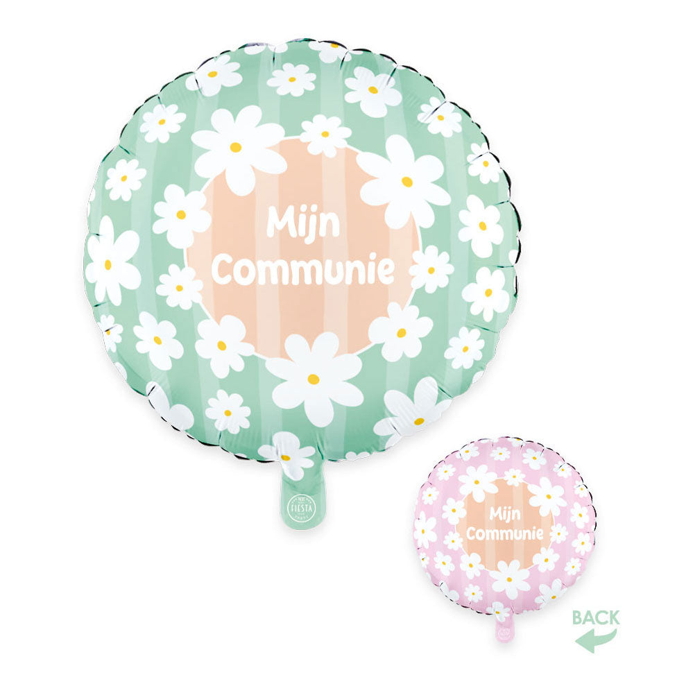 Globos folieballon 18 inch rond madeliefjes mijn communie