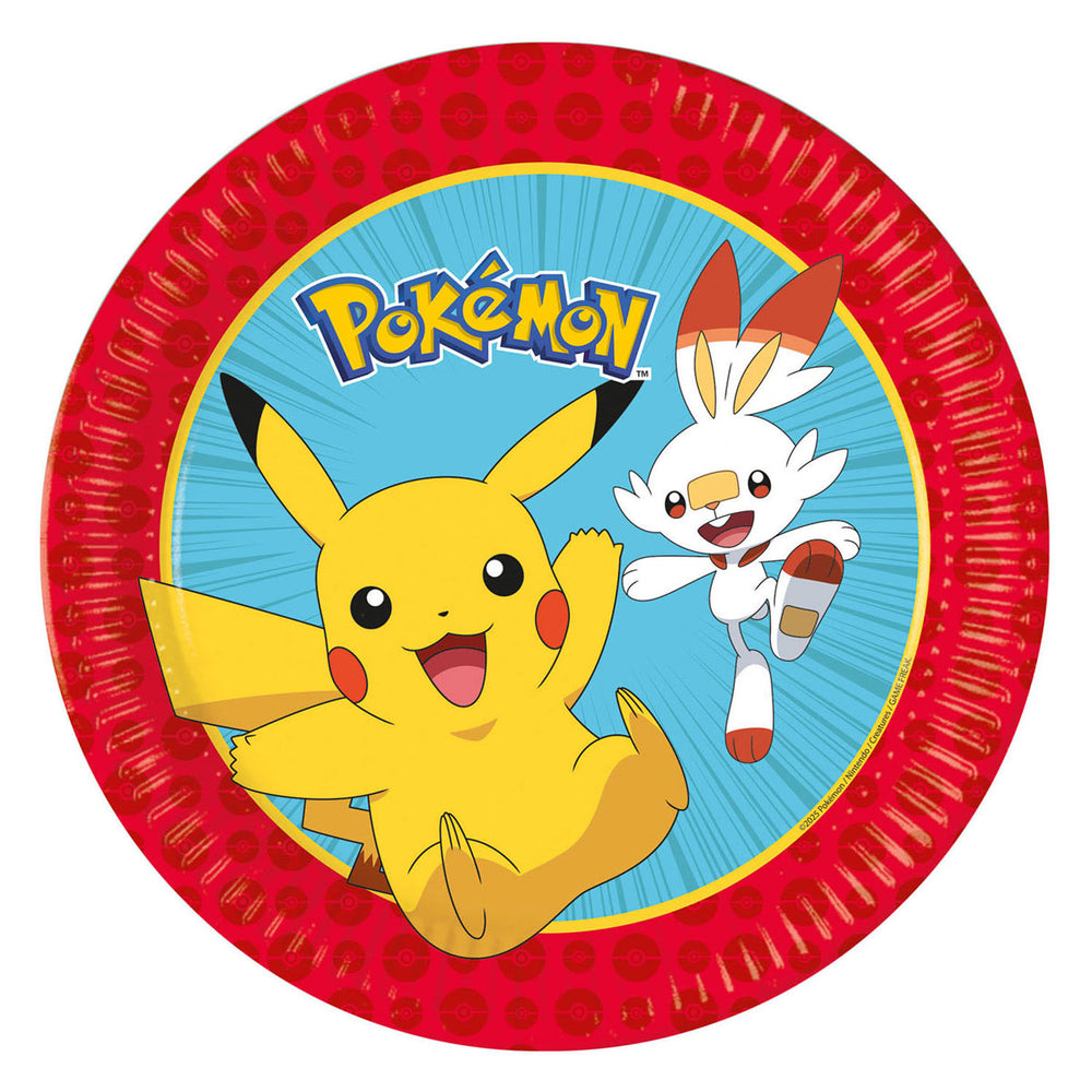 Globos papieren borden 23cm next generation pokemon - 8st.