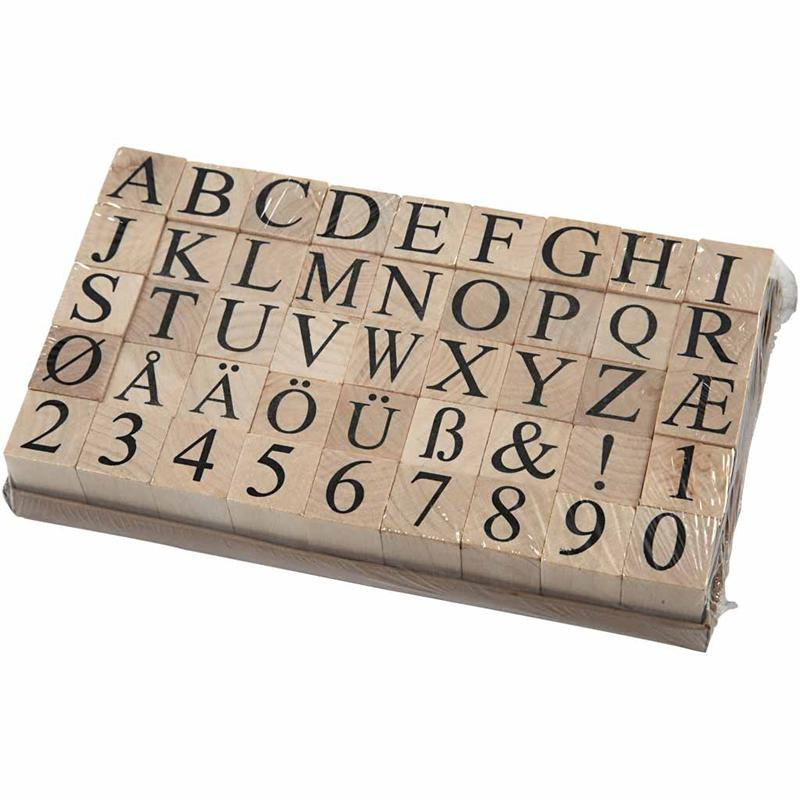Creatief bedrijf houten stempelset, 45dlg.