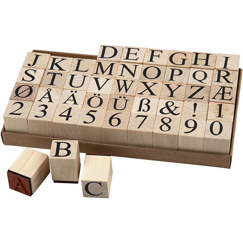Creatief bedrijf houten stempelset, 45dlg.