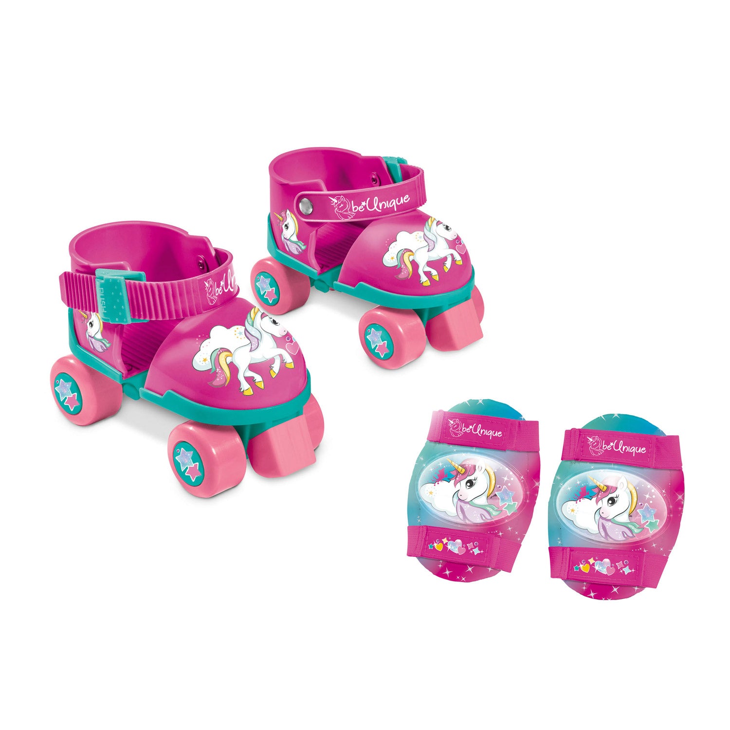 Mondo unicorn roller skates with protective set, size 22-29