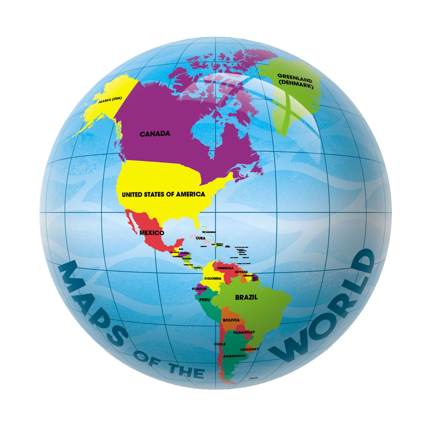 Wereld decoratieve geobal, 23cm