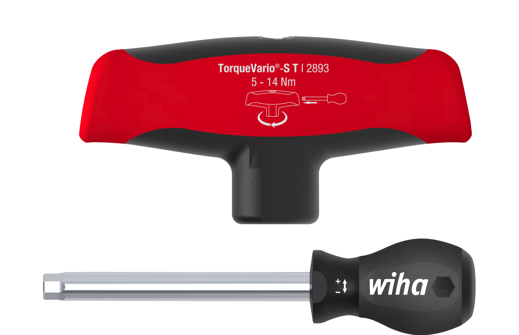 Wiha momentschroevendraaier met dwarsgreep | torquevario®-s t | 5-14 nm | variabel instelbare momentbegrenzing - 29233 - 29233