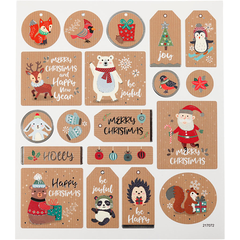 Creativ company stickers, kerst, vel 15x16,5 cm, 1 vel